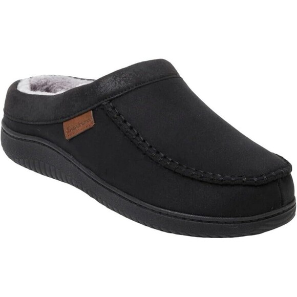Dearfoams Men's Memory Foam Slipper, Black, M (7-8) - Picture 2 of 5